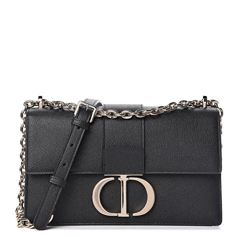 dior montaigne c9|30 Montaigne Chain Bag Black Grained Calfskin .